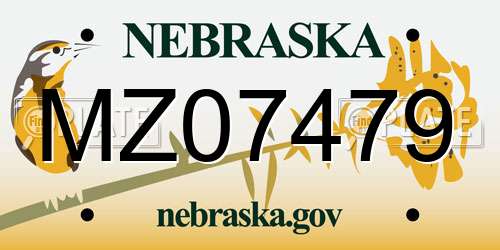 MZ07479 Nebraska License Plate