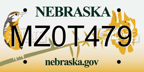 MZ0T479 Nebraska License Plate