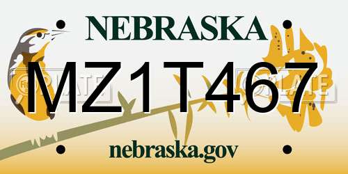MZ1T467 Nebraska License Plate