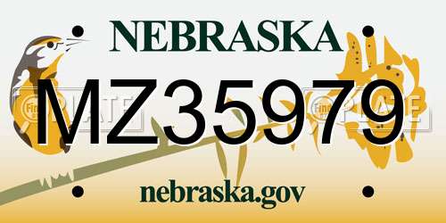 MZ35979 Nebraska License Plate