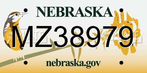 MZ38979 Nebraska License Plate