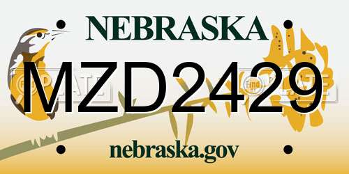 MZD2429 Nebraska License Plate