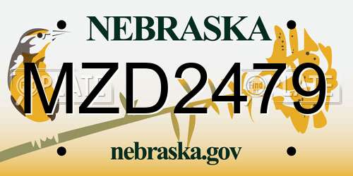 MZD2479 Nebraska License Plate