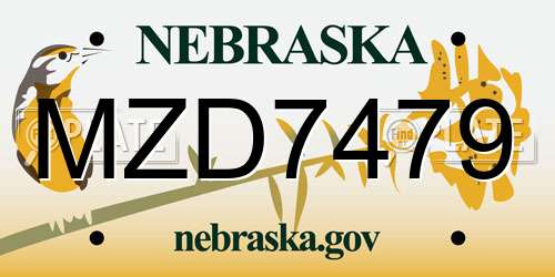 MZD7479 Nebraska License Plate