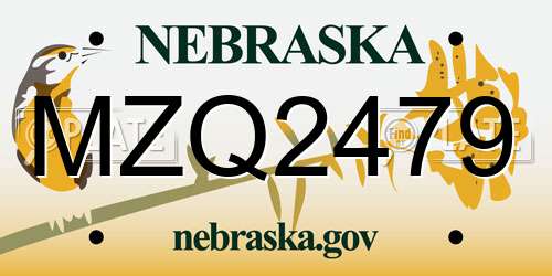 MZQ2479 Nebraska License Plate