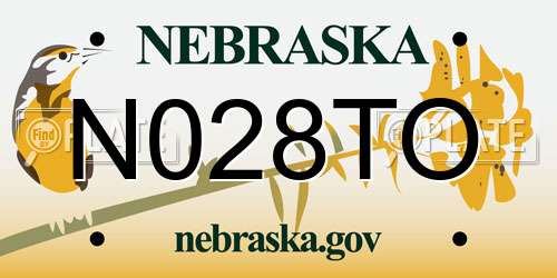 N028TO Nebraska License Plate