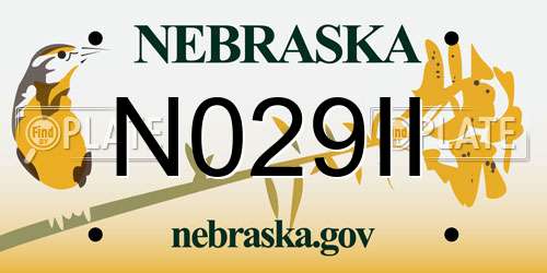 N029II Nebraska License Plate