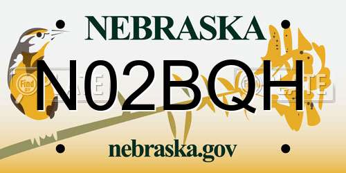 N02BQH Nebraska License Plate