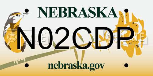 N02CDP Nebraska License Plate