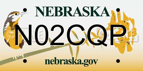 N02CQP Nebraska License Plate