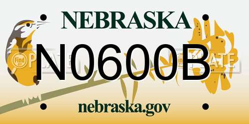 N0600B Nebraska License Plate