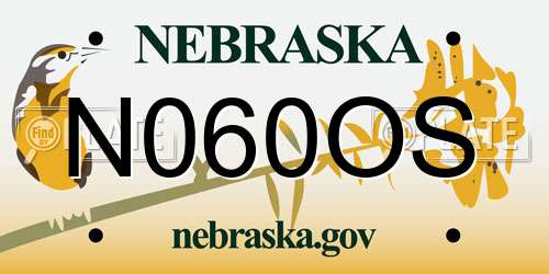 N060OS Nebraska License Plate