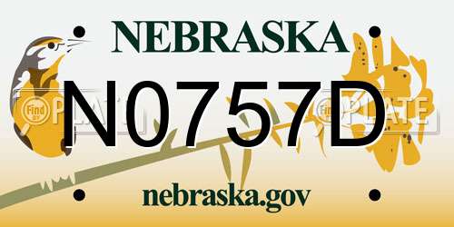 N0757D Nebraska License Plate
