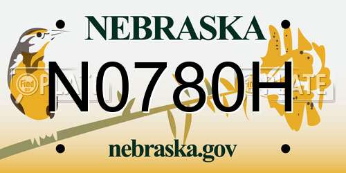 N0780H Nebraska License Plate