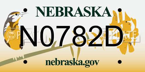 N0782D Nebraska License Plate