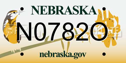N0782O Nebraska License Plate