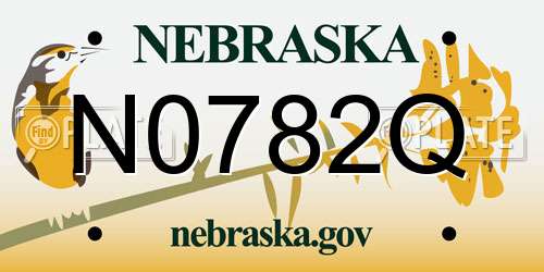 N0782Q Nebraska License Plate