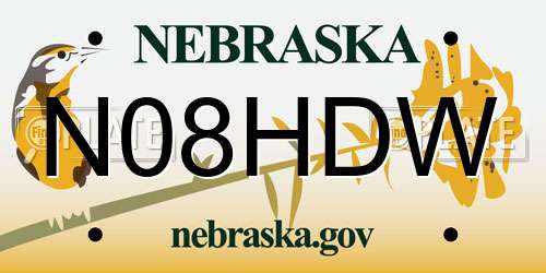 N08HDW Nebraska License Plate
