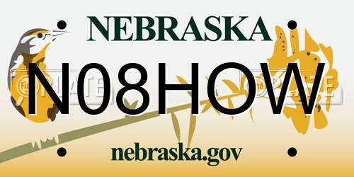 N08HOW Nebraska License Plate