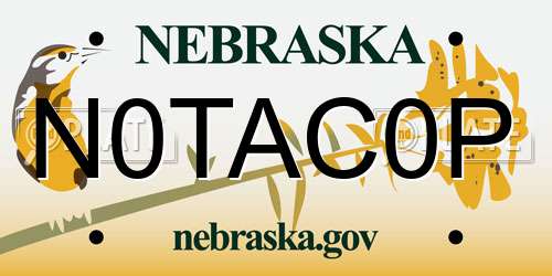 N0TAC0P Nebraska License Plate