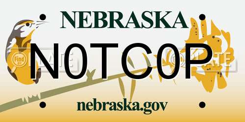 N0TC0P Nebraska License Plate