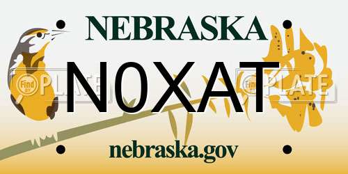 N0XAT Nebraska License Plate