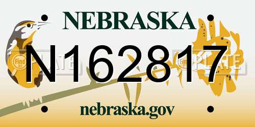 N162817 Nebraska License Plate