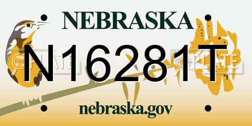 N16281T Nebraska License Plate