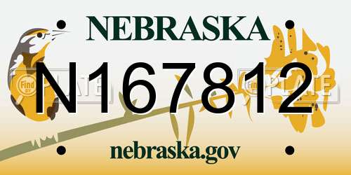 N167812 Nebraska License Plate