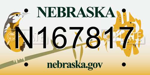 N167817 Nebraska License Plate