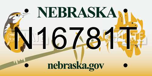 N16781T Nebraska License Plate