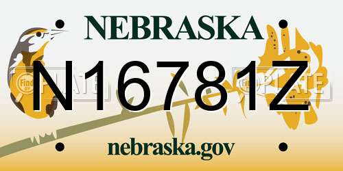 N16781Z Nebraska License Plate