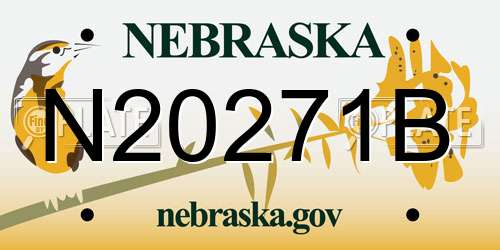 N20271B Nebraska License Plate