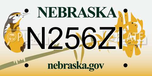 N256ZI Nebraska License Plate