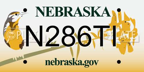 N286TI Nebraska License Plate