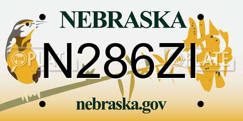 N286ZI Nebraska License Plate
