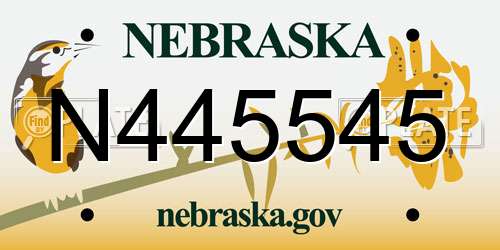 N445545 Nebraska License Plate