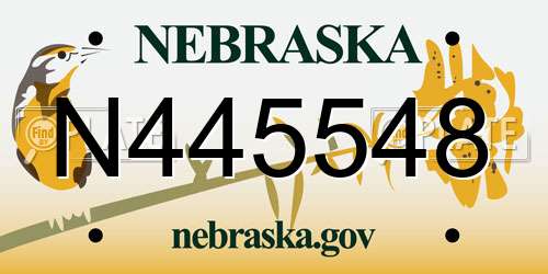 N445548 Nebraska License Plate