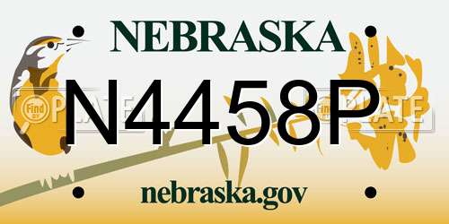 N4458P Nebraska License Plate