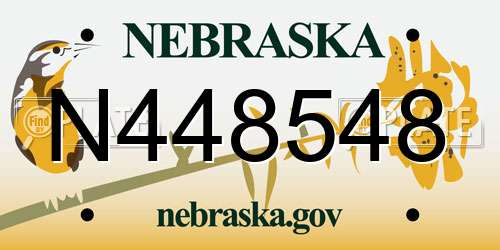 N448548 Nebraska License Plate