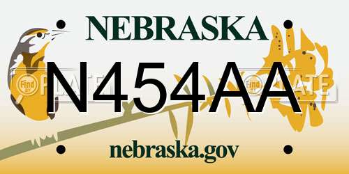 N454AA Nebraska License Plate