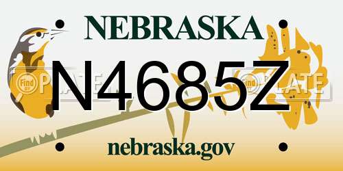 N4685Z Nebraska License Plate