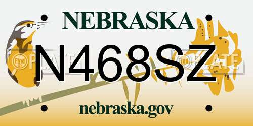 N468SZ Nebraska License Plate