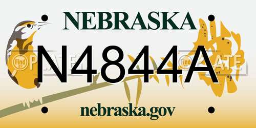 N4844A Nebraska License Plate