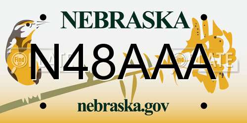 N48AAA Nebraska License Plate