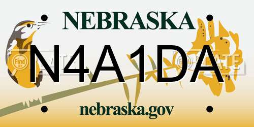 N4A1DA Nebraska License Plate