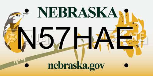 N57HAE Nebraska License Plate