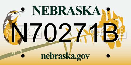 N70271B Nebraska License Plate