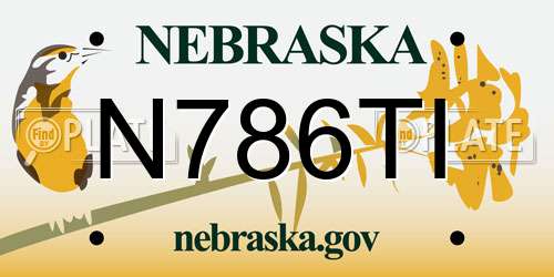 N786TI Nebraska License Plate
