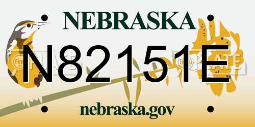 N82151E Nebraska License Plate